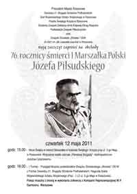 76. rocznica mierci J> Pisudskiego